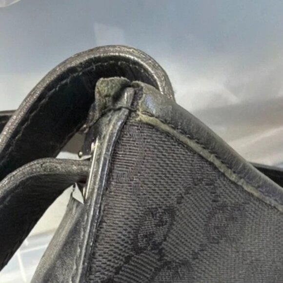 GUCCI GG Pattern Jackie Shoulder Hobo Bag Canvas Leather Black Italy 04DA282 - Picture 14 of 16